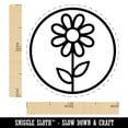 thumbnail image 2 of Daisy Flower in Circle Self-Inking Rubber Stamp Ink Stamper - Brown Ink - Medium 1 Inch, 2 of 7