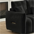 thumbnail image 4 of JERFIT Modern Sectional Sofa with Console, USB Charger, Cup Holders, Plush Teddy Fabric, Cloud Couch for Living Room, Apartment, Black, 4 of 10