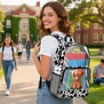 thumbnail image 3 of Whosucclay Highland Cow Print 17 Inch Travel Backpack, Wide Shoulder Straps Transparent School Bag, Side Net Pocket Design See Through Bag for Elementary, 3 of 10