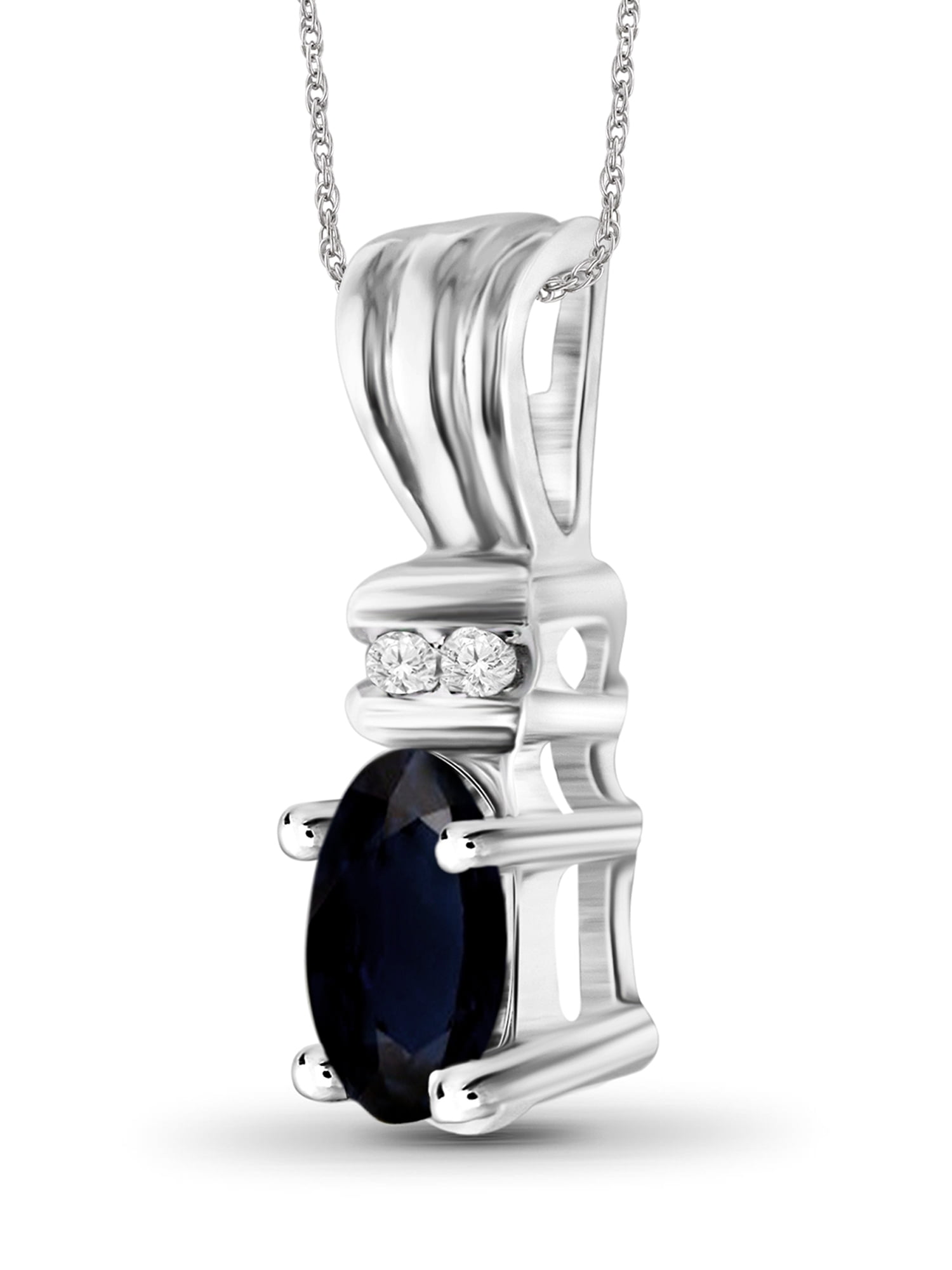 JewelersClub 1/2 Carat T.G.W. Sapphire And White Diamond Accent Sterling Silver Women's Pendant, 18"