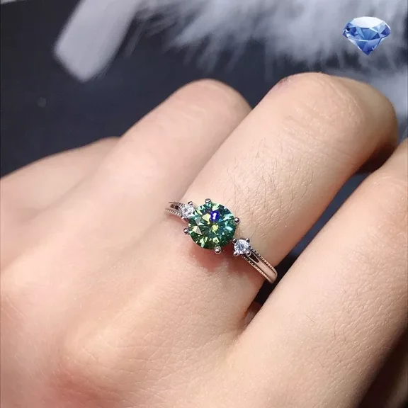 925 Sterling Silver Certified Natural Green Sapphire Handmade Ring