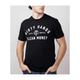 thumbnail image 1 of Camiseta informal con estampado gráfico para hombre, 100% algodón, transpirable, cómoda, negra con letras blancas, ideal para primavera y verano., 1 of 6