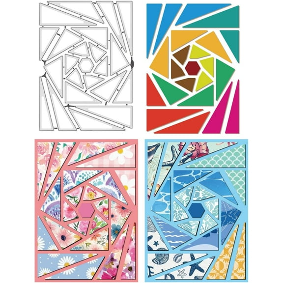 Geometric Theme Carbon Steel Cutting Dies Stencils for DIY Scrapbooking Photo Album Decorative Embossing Paper Card Triangle 141x101x0.8mm