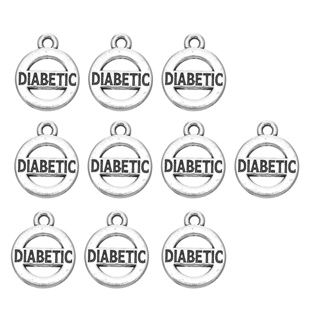 10 piezas "diabético" colgante DIY joyería artesanía ños mujeres regalo Sunnimix Colgantes de dijes de joyería
