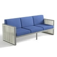 thumbnail image 3 of PARKWELL Outdoor Patio 3 Seats Couch Furniture,Deep Seat Hand-Woven Rope Sofa with Removable Cushions,Navy, 3 of 9