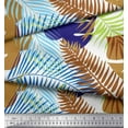 thumbnail image 3 of Soimoi Orange Modal Satin Fabric Tropical Leaves Print Fabric by Yard 42 Inch Wide, 3 of 3
