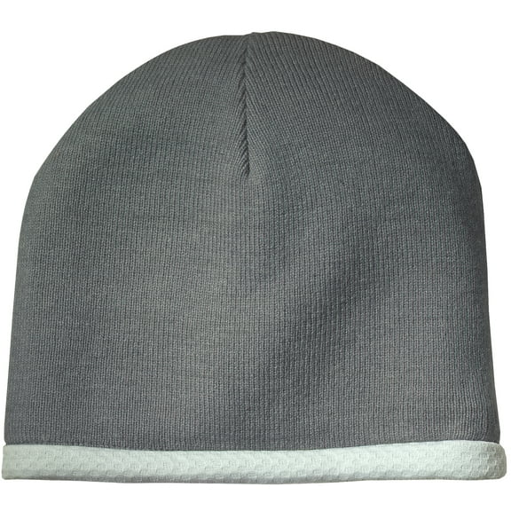 Fine Acrylic Performance Beanie Hat - Athletic Heather Grey