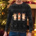 thumbnail image 1 of WILLBEST Mignons Chandails à Fermeture Éclair pour Hommes Automne et Hiver Tendance Décontractée Chandail Imprimé de Noël Col Rond, 1 of 3