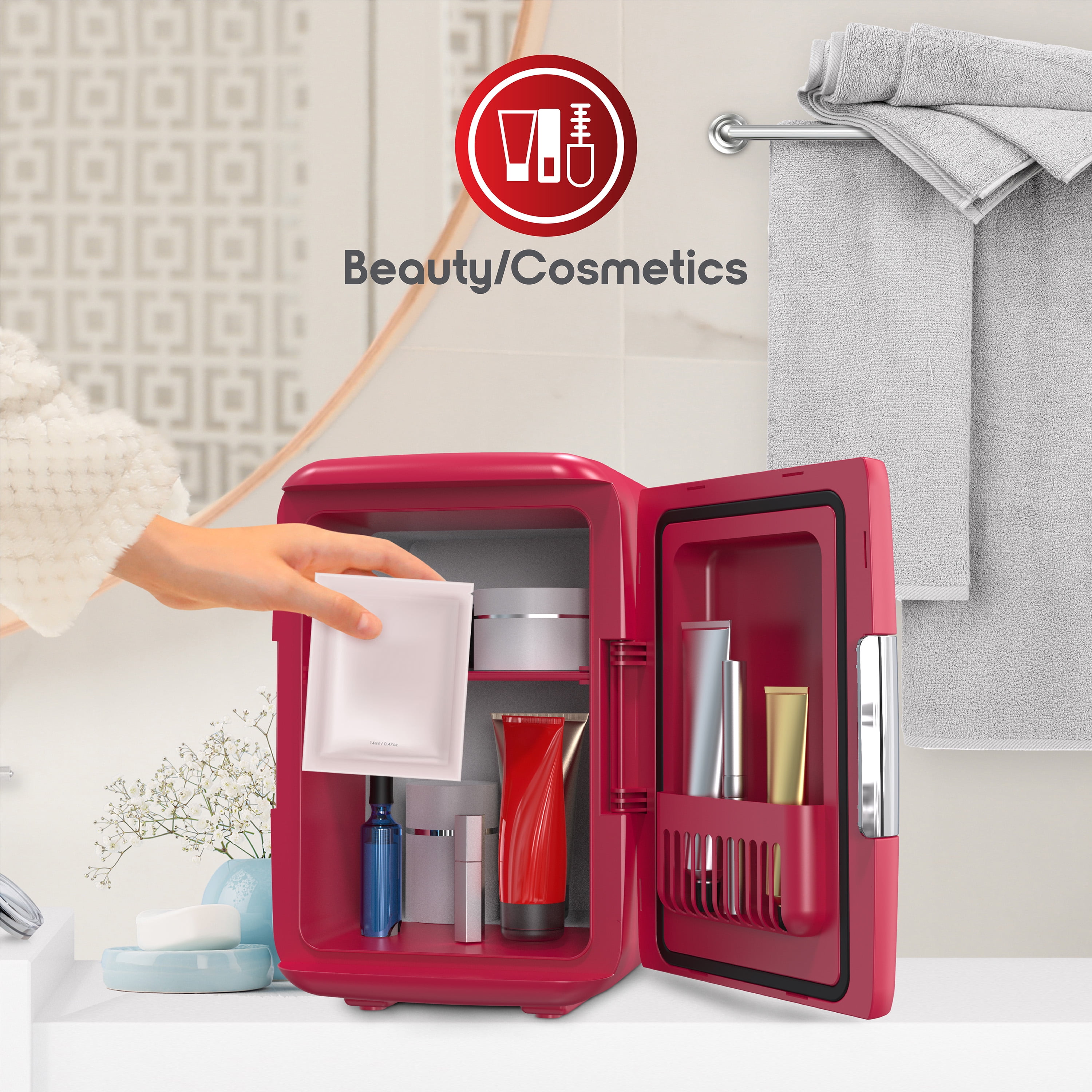 Ionchill Minicooler Ac Dc Portable Mini Fridge For Auto Travel Or Bedroom Great For Skin Care And Beverages Up To 6 Cans Walmart Com Walmart Com