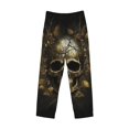 thumbnail image 2 of Vsdgher Vintage Gold Leaf Skull Print Mens Pajama Pants Sleep & Lounge Pants, PJ Bottoms With elastic waistb and Pockets, 2 of 5