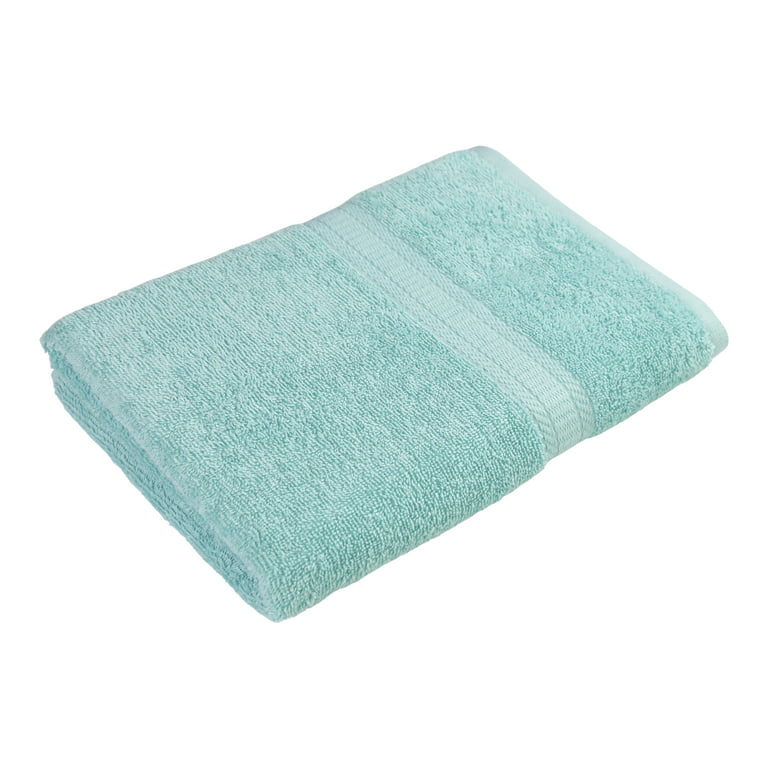 Mainstays Solid Aqua Basic Bath Collection Single Bath Sheet