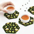 thumbnail image 6 of Bingfone Vintage Avocado Toast Leather Drinks Coasters with Set of 6,Suitable for Home Kitchen,Coffee Cup Coasters Home Gift, 6 of 7