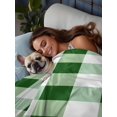 thumbnail image 3 of Green Plaid Queen Size Flat Sheet, Wrinkleproof & Fadeproof Cooling Flat Bed Sheet Only, Spring Summer Farmhouse Buffalo Checkered Breathable Soft Bedding Top Sheets 90 x 102 Inches, 3 of 8