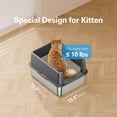 thumbnail image 2 of Stainless Steel Litter Box Small, Kitten Litter Box with High Sides 17" L x 13.3" W x 11.8" H, Metal Kitty Litter Box Easy to Clean, Non Sticky Bottom, Odor-Free, Dark Grey, 2 of 11
