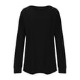 thumbnail image 3 of Womens Long Sleeve Tunic Tops with Pockets Casual Long Sleeve Shirts Plain Boat Neck Tshirt Loose Fit Basic Blouses Black M, 3 of 6