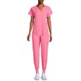 thumbnail image 5 of ClimateRight by Cuddl Duds Women’s and Women's Plus Woven Twill V-Neck Scrub Top with Silver Ion Anti-Bacterial Technology, 5 of 5