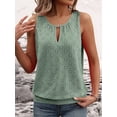 thumbnail image 5 of Osfvolr Women'S Summer Fashion Eyelet Tops Crewneck Sleeveless Shirts Women Shirts Green XL, 5 of 7