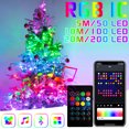 thumbnail image 2 of Guirnalda de luces LED RGBIC de 20 m y 200 luces LED inteligentes con Bluetooth, música, guirnalda de cuero mágica con mando a distancia, decoración para árbol de Navidad, 2 of 5