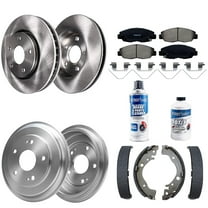 Detroit Axle - Brake Kit for 2012 2013 2014 2015 Honda Civic Front Disc Brakes Rotors Ceramic Pads Rear Brake Drums Semi-metallic Brake Shoes Replacement : 10.31" inch Front Rotor