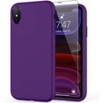 thumbnail image 1 of iPhone Xs Max Case Dark Purple with Screen Protector,Soft Liquid Silicone Gel Rubber Bumper Cover,Slim Fit Shockproof Protective Phone Case for iPhone Xs Max, 1 of 8