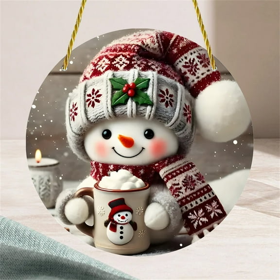 Gosuguu Colorful Snowman Acrylic Window Decoration for Christmas Holiday Porch and Door Hanging