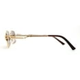 thumbnail image 3 of Spring Loaded Hinge Arm Pop Color Rectangle Dad Shade Sunglasses Gold Brown, 3 of 4