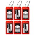 thumbnail image 1 of Luggage Tags Business Card Holder TUFFTAAG Travel ID Bag Tag in Many Color Options - 6-Pack - Scarlet, 1 of 6