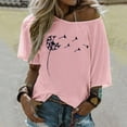 thumbnail image 2 of Babysbule Women's Summer Clearance Tops Women Plus Size One Shoulder Boho Floral Printed T-Shirt Top Summer Loose Blouse, 2 of 7