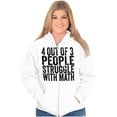 thumbnail image 3 of 4 out of 3 Struggle Math Nerd Humor Zip Up Hoodie Men's Women's Brisco Brands S, 3 of 6