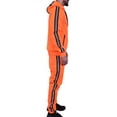 thumbnail image 4 of Riflessi Men's Athletic Sports Casual 2 Piece Reflective Tracksuit Hoodie Jogger Pants Sweatsuit Set (Neon Orange, M), 4 of 4