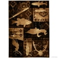 thumbnail image 2 of Brown Prints Fish Acorns Bear Cabin Moose Wildlife Area Rug (3' 9" x 5' 1"), 2 of 5