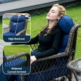 thumbnail image 4 of 3 Pieces Wicker Patio Bistro Furniture Set with Outdoor Rattan Swivel Gliders Rocker Rocking Chairs Glass Top Side Table for Porch Deck Backyard Poolside Garden Balcony, 4 of 9