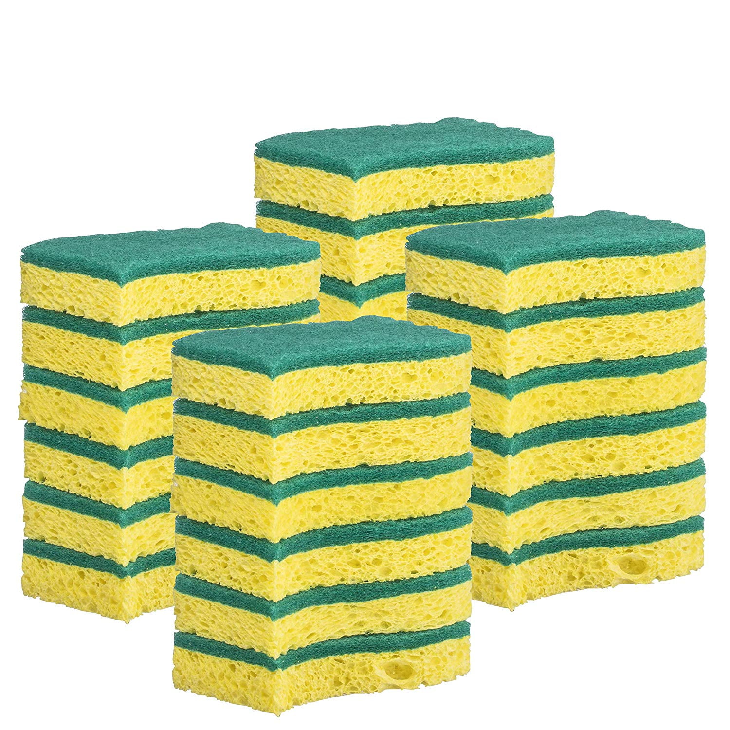 24 Pieces Oil Size 12 x 7.6 x 1.5 cm Cellulose Dish Sponge for Removing Stubborn Stain Non-Scratch on Windows Non-Stick Pan Assorted Colors Chuangdi Kitchen Cleaning Scrubbing Sponge 