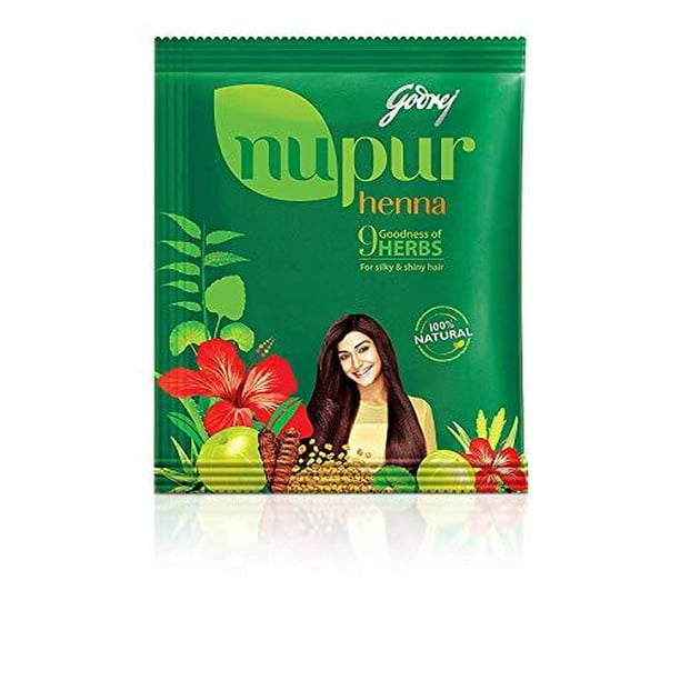 Godrej Nupur Henna Natural Mehndi for Hair Color with Goodness of 9 Herbs 120gram X 3Packs Godrej Nupur Henna Natural Mehndi for Hair Color with Goodness of 9 Herbs 120gram X 3Packs