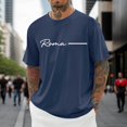 thumbnail image 3 of Roma Letter Graphic Tees for Men Summer Short Sleeve Crewneck Casual Italia Rome Travel T Shirts Streetwear, 3 of 5