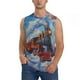 thumbnail image 1 of Balery Cartoon Train Hot Air Balloon Camisetas sin mangas para hombre, absorbe la humedad y protege contra el mal olor.-X-Large, 1 of 7