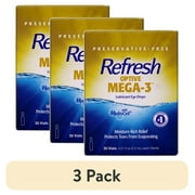 (3 pack) Refresh Optive Mega-3 Lubricant Eye Drops, 0.01 fl oz (0.4ml)