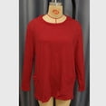 thumbnail image 4 of TKLPEHG Loose Long Sleeve Shirts for Women Loose Tunic Tops with Pocket Spring Ladies Tops Crew Neck Solid Color Lightweight Soft Shirt (Red,XL), 4 of 4