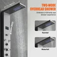 thumbnail image 3 of VEVOR Shower Panel System, 6 Shower Modes, LED & Screen Hydroelectricity Shower Panel Tower, Rainfall, Waterfall, 8 Massage Jets, Tub Spout, Handheld Shower, Stainless Steel Wall-Mounted Shower Set, 3 of 9