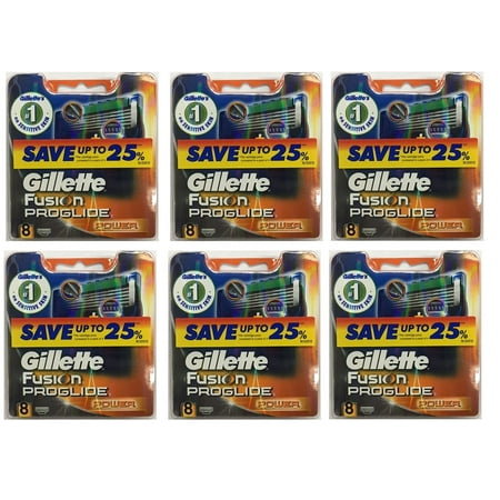 Gillette Fusion ProGlide Power Refill Cartridge Blades, 48 Count (6 Packs of 8) + LA Cross Manicure 74858