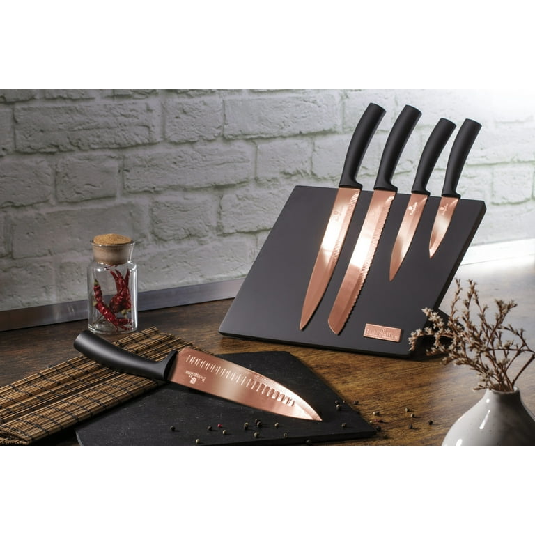 Berlinger Haus 7 Piece Kitchen Knife Set W/ Wooden Block, Elegant