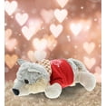 thumbnail image 4 of DolliBu I LOVE YOU Plush Lying Gray Wolf – Cute Stuffed Animal with Red Shirt for Valentine, Anniversary, Romantic Date, Boyfriend, or Girlfriend Gift – 9 Inches, 4 of 6