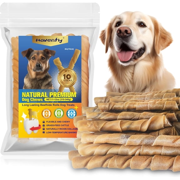 Natural 5-8" Bully Sticks for Small & Large Dogs-Long Lasting, Low Odor Dental Chew Treat-100% Real Beef - 8 oz. Bag-10 Sticks