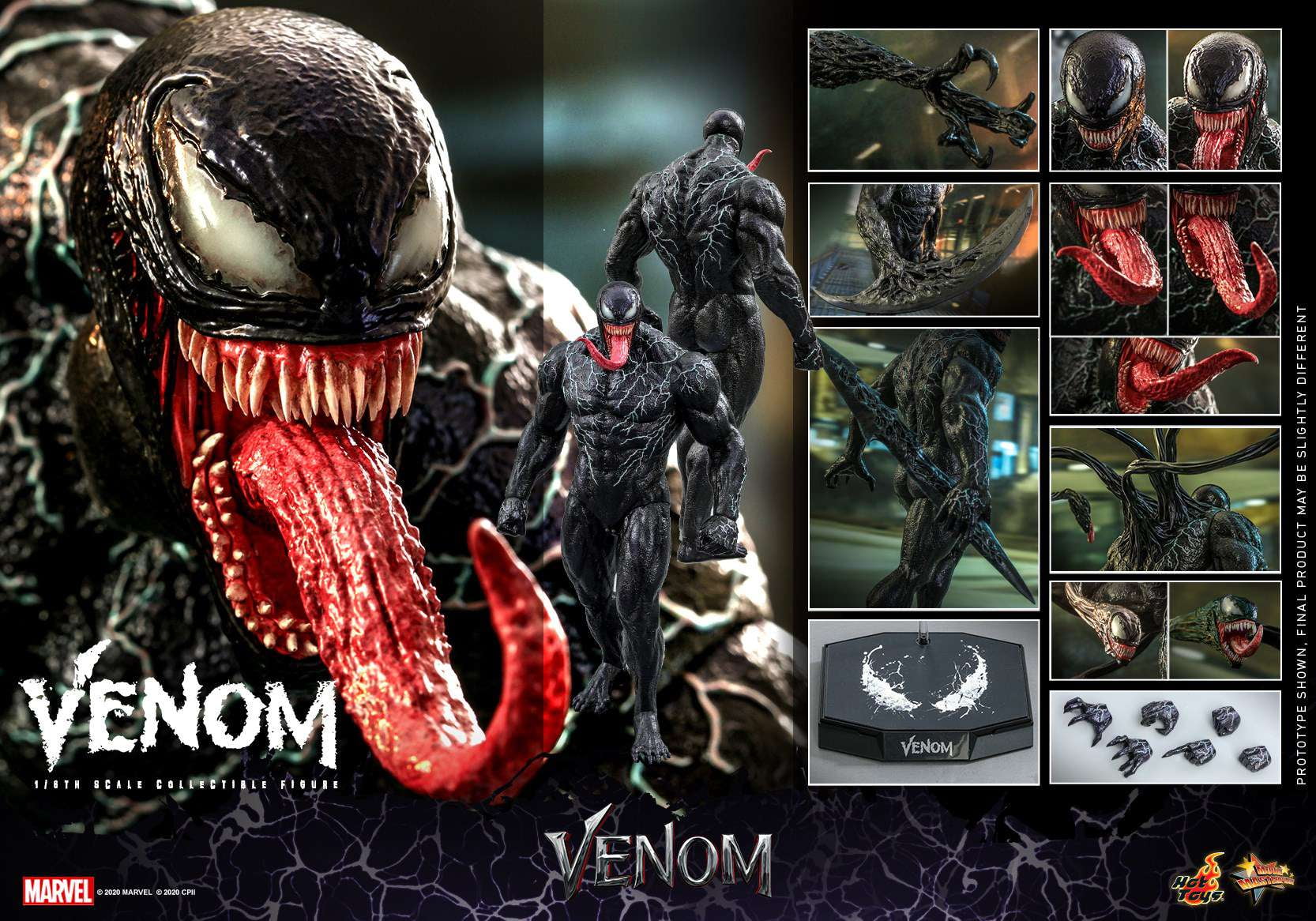 Hot Toys Marvel Collectible Venom Action Figures, Vinyl, 14.96"