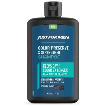 Just For Men Color Preserve & Strengthen Shampoo - 8 oz, Dark Shades