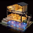 thumbnail image 1 of Casa de Muñecas en Miniatura Con Piscina, Kit de Modelos Diy Para El Hogar, Con Diseño delicado y Moderno, 1 of 7