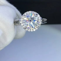 2Ct Round Cut Lab-Created Diamond Women's Engagement Gift Ring 14k White Gold Plated