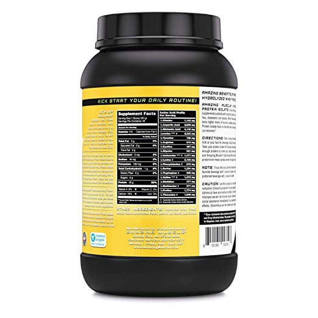 Amazing Muscle Hydrolyzed Whey Protein Isolate - Banana Flavor - 3 Lbs