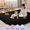 thumbnail image 3 of babyeap Baby Play Mat,50"x50" Playpen Mat,1.3" Extra Thick Crawling Mat for Floor Cushion,Removable Washable Cover Playmat for Babies Toddlers Infant,Black, 3 of 7