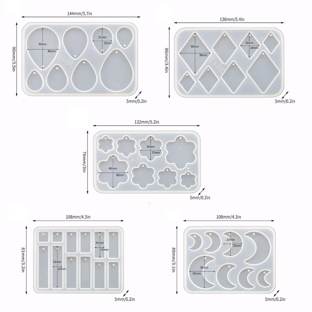 Osdhezcn Multipurpose Earrings Resin Molds Pendant Eardrops Silicone Moulds for DIY Epoxy